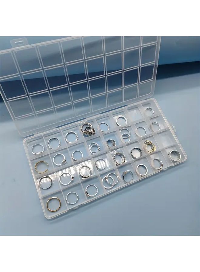 32 Grid Plastic Storage Box With Lids 32 Compartment Transparent Organizer Double Button Design - Image 5